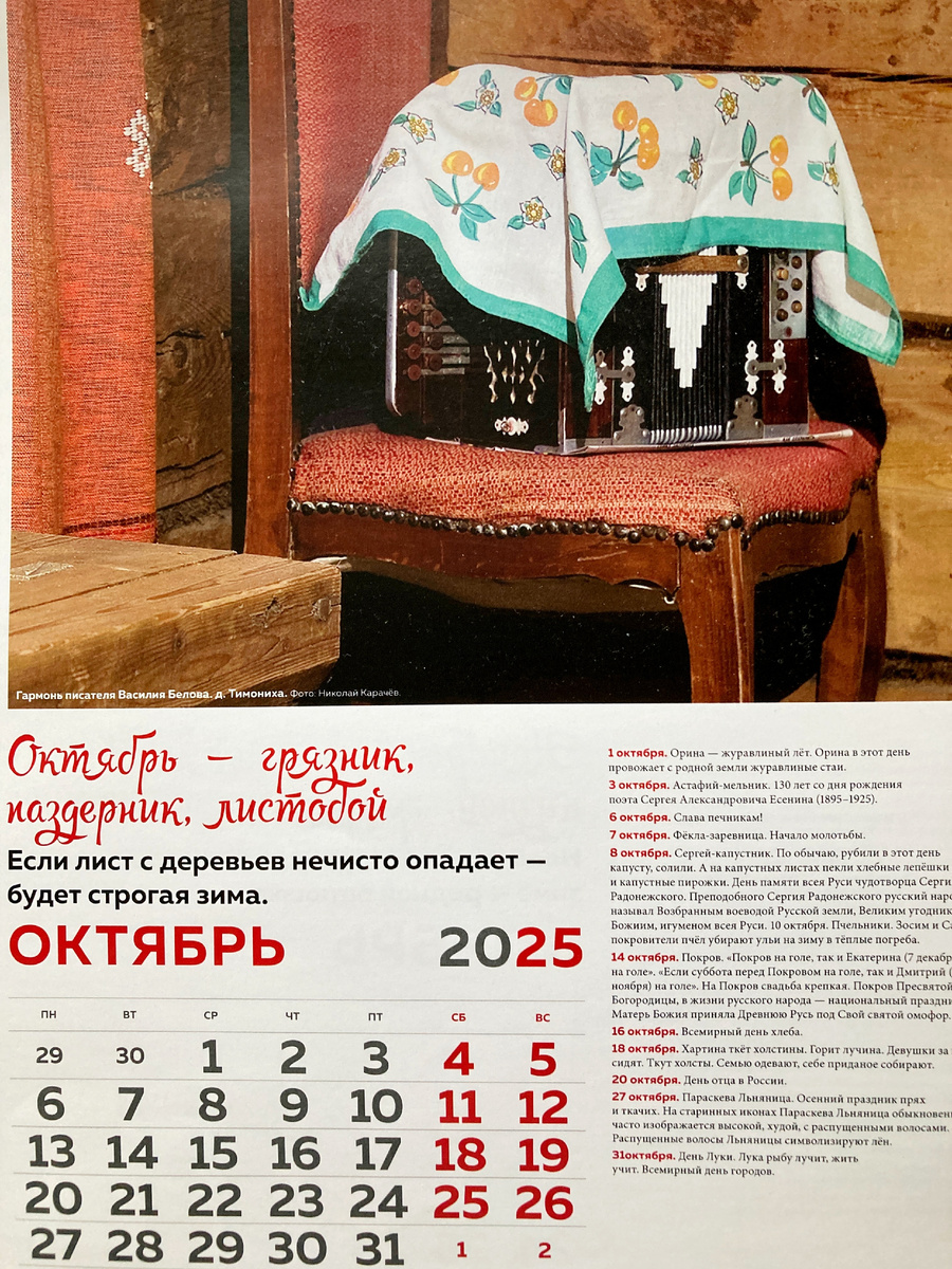 Гармонь писателя Василия Белова. д. Тимониха. Фото Николая Карачева