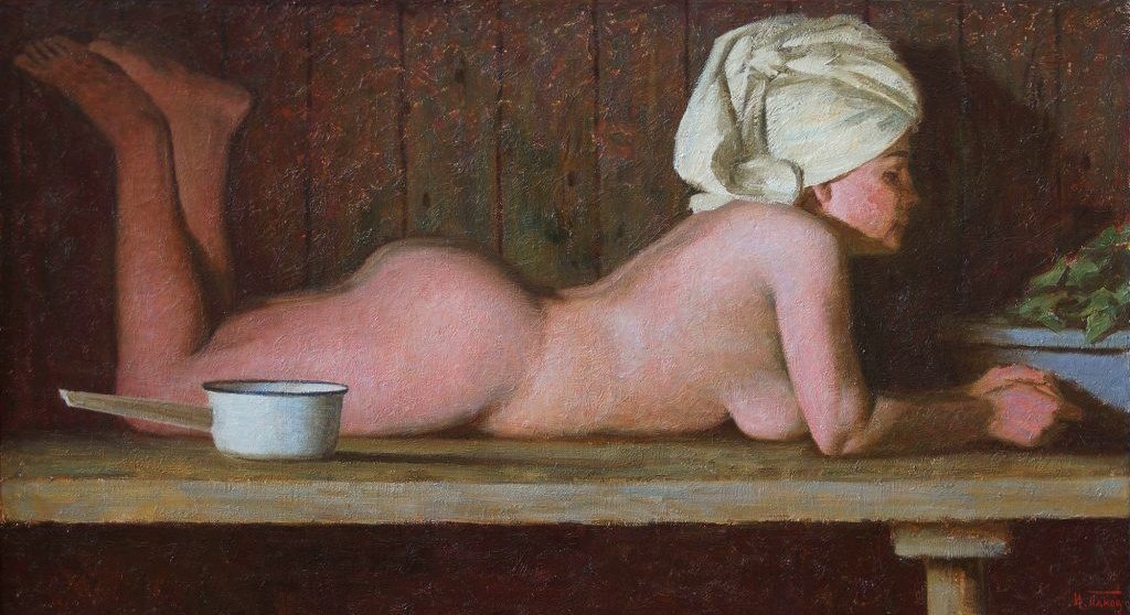Картина: "В бане" Автор: Игорь Панов Источни:t.me/...185