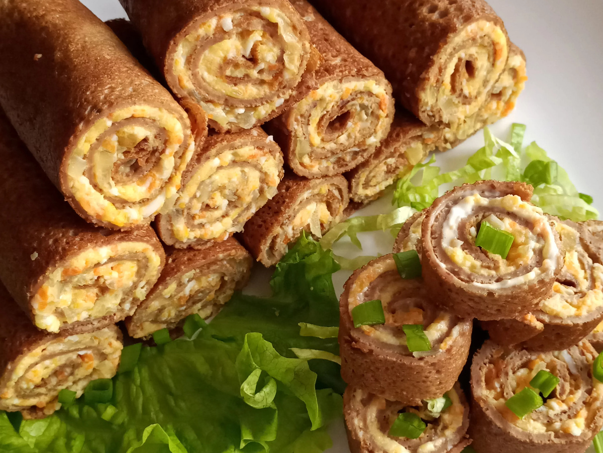 ▌ Рулетики из печеночных блинчиков – просто пальчики оближешь! 🍳🥚🔥