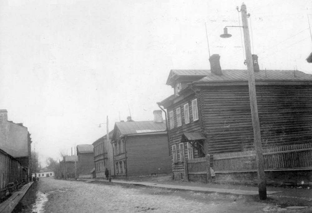 Петербург, Стяклянная ул. от эстакады в сторону Смоляной ул., 1936. Фото из интернета