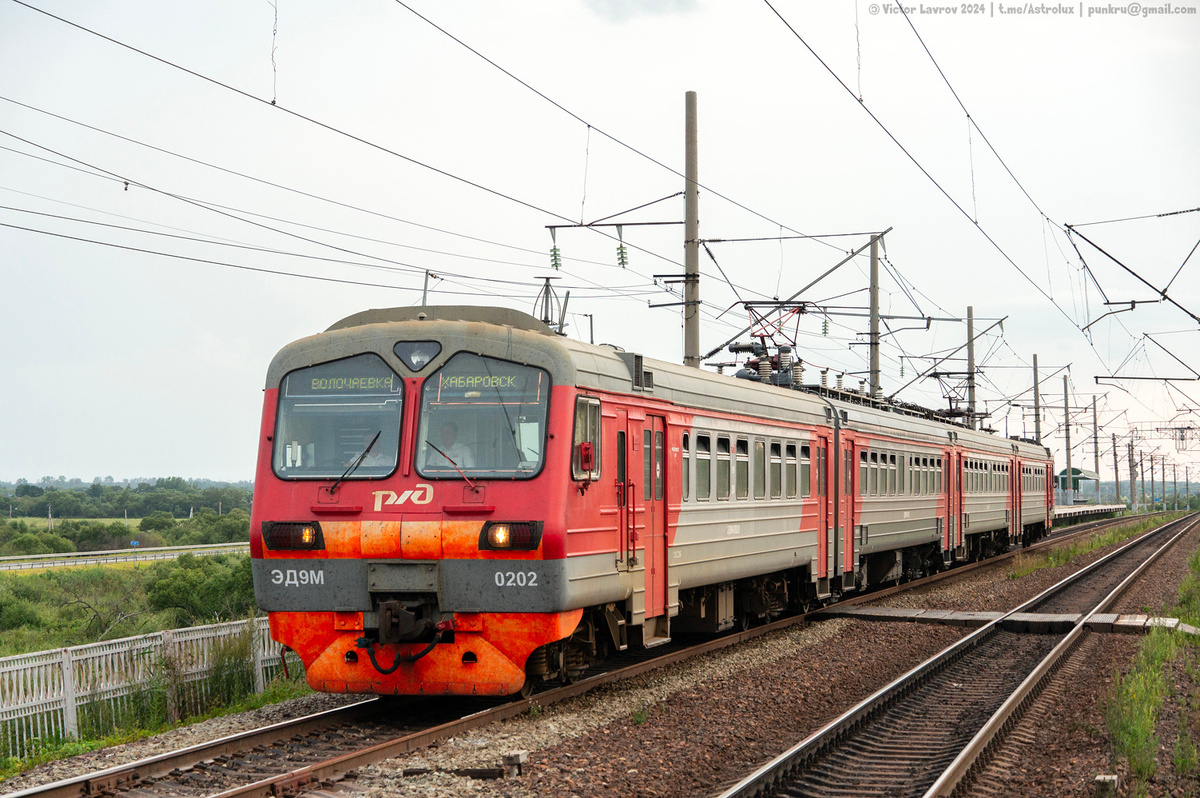 Эд9м-0202 на перегоне пост покровский-амур (еврейская автономная область)