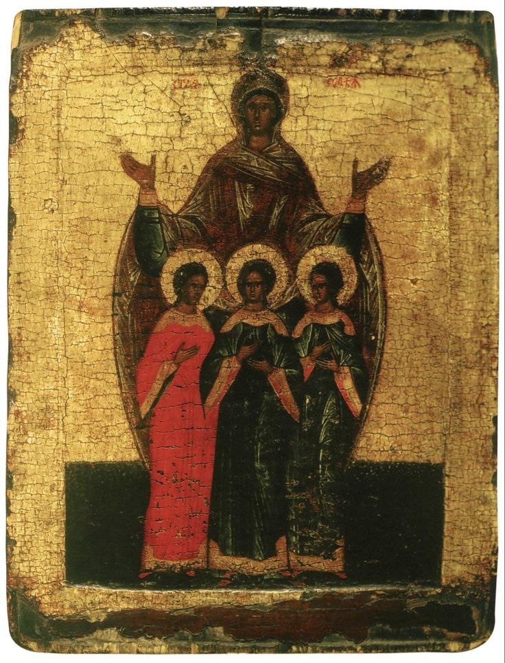 Икона первой половины XVI века из иконописной коллекции Государственной Третьяковской галереи. Источник: ru.pinterest.com/