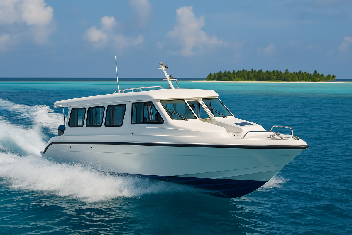 Обложка статьи про трансферы на скоростных катерах на Мальдивских островах.