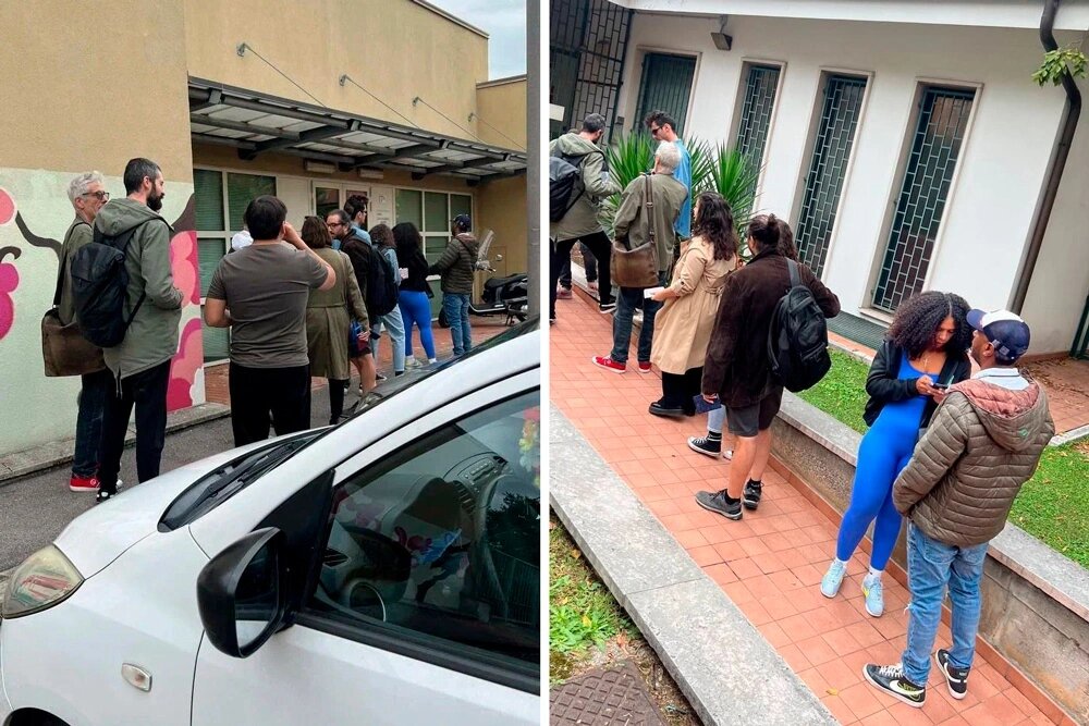 Одни и те же люди на разных участках в итальянской Вероне / Telegram-канал «Insider Moldova