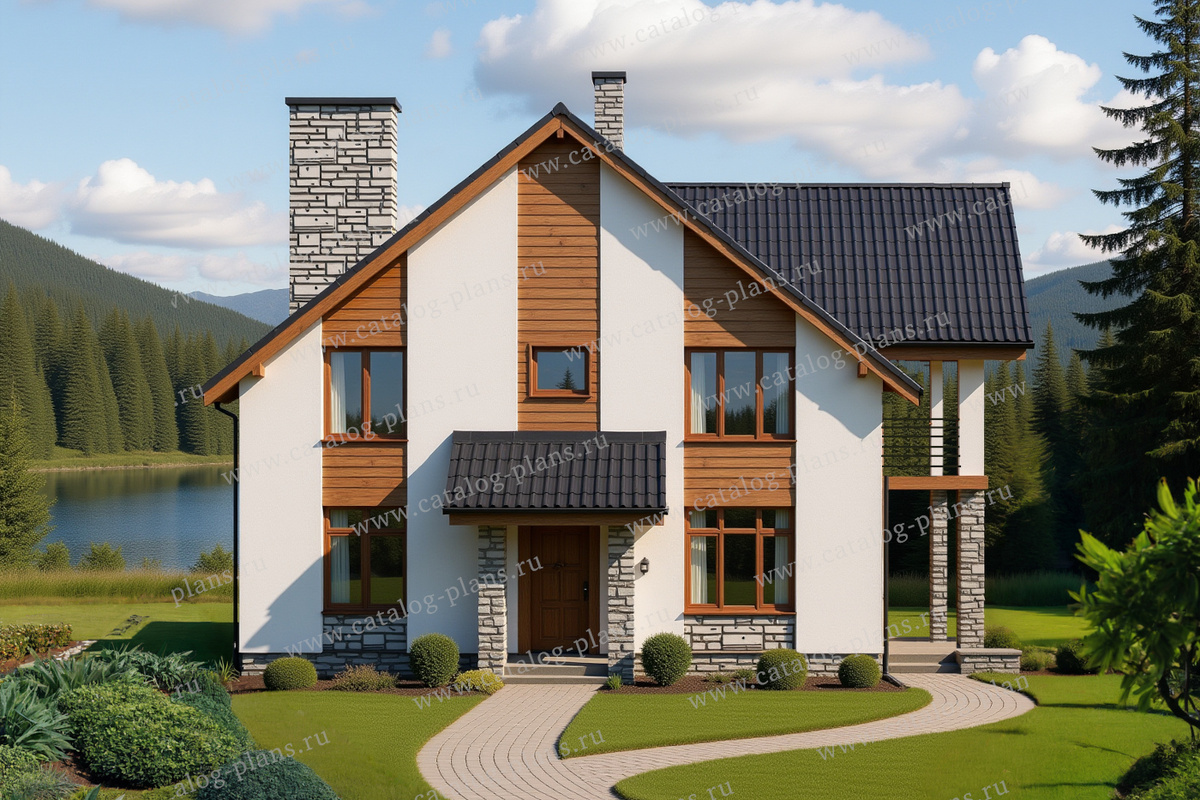 48-69KB - Проект жилого дома. Общая площадь: 174 м².