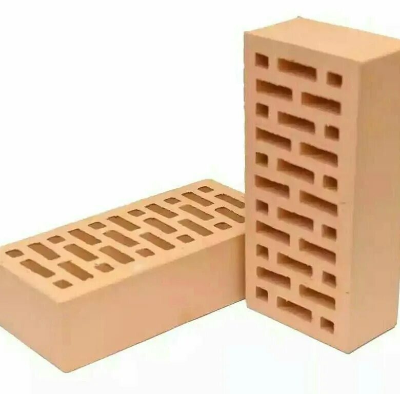 Жёлтый керамический кирпич пустотелый