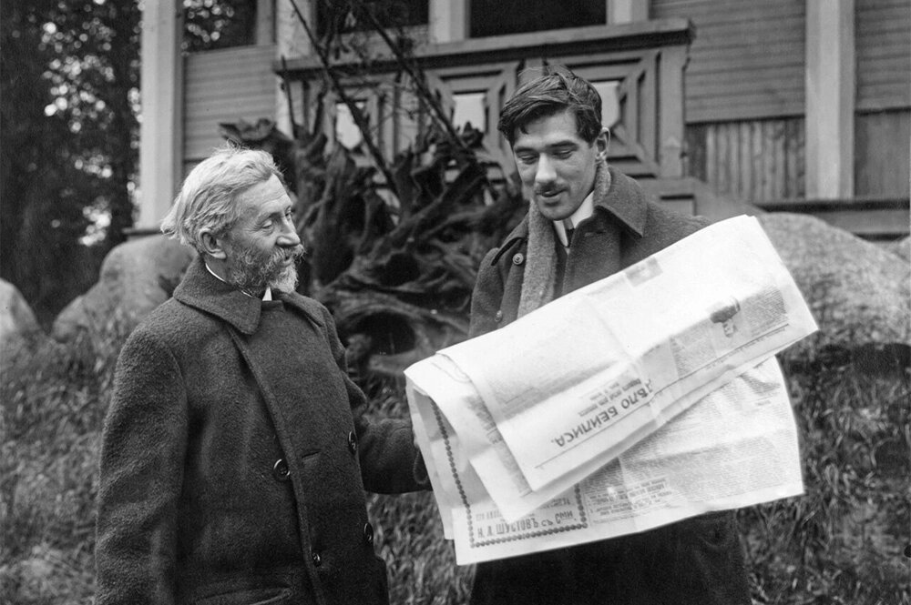    Илья Репин и Корней Чуковский. 1927 год, Пенаты.