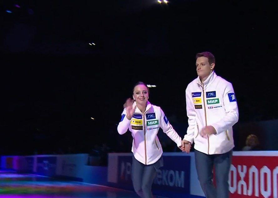    Александра Бойкова и Дмитрий Козловский. Фото: стоп-кадр прямого эфира "Первого канала"