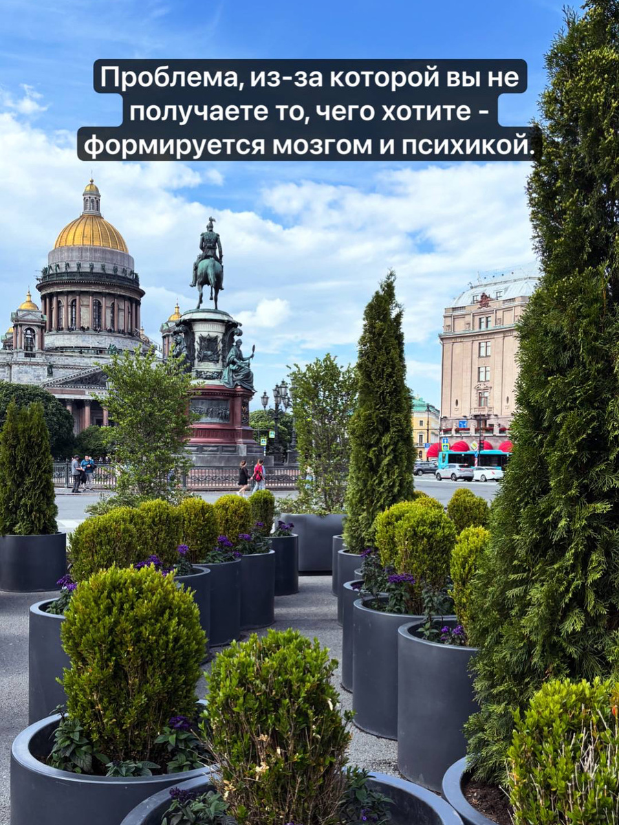 Проблема, из-за которой вы не получаете то, чего хотите - формируется мозгом и психикой 