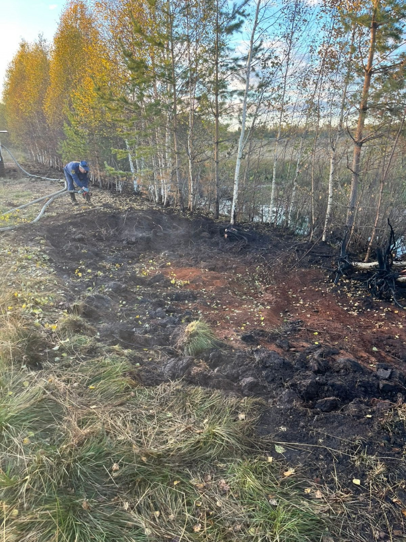   Торфяник вновь вспыхнул у самой веселой деревни КарелииОПС по Пряжинскому району