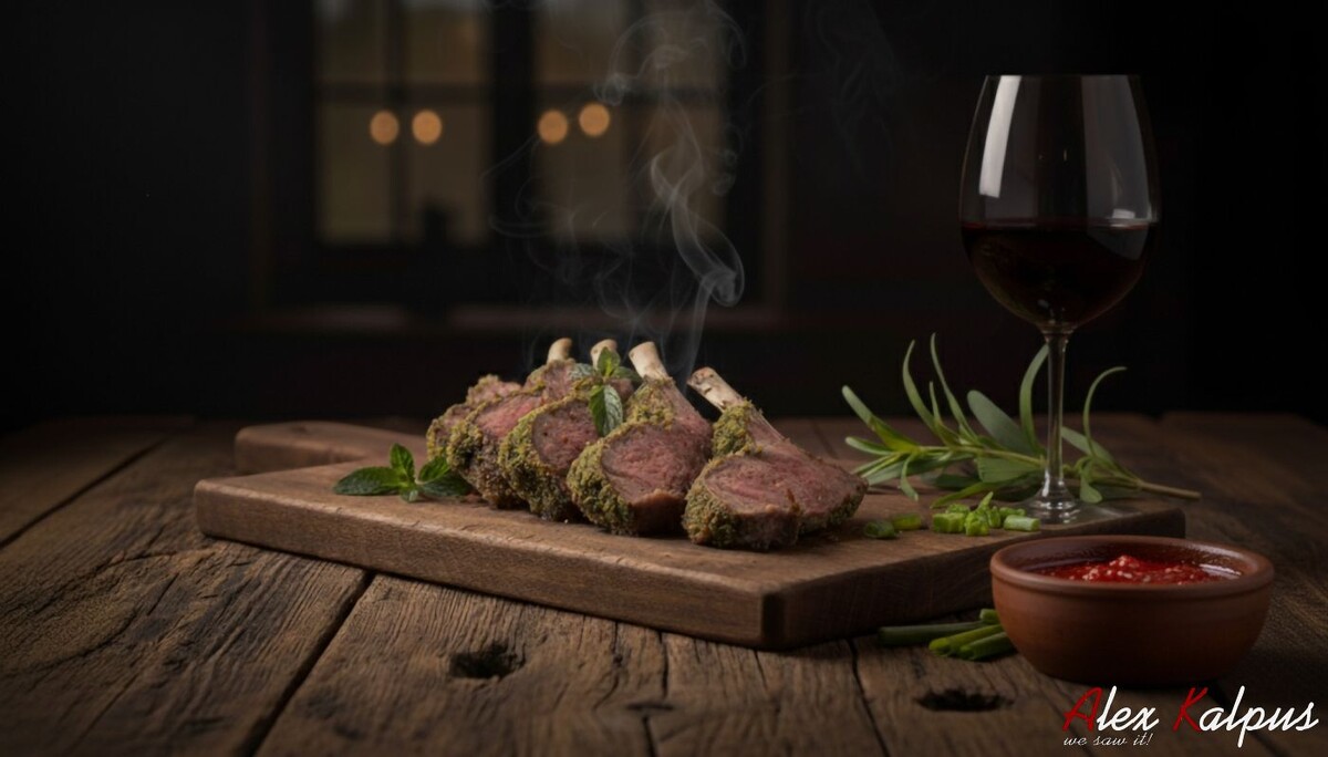 Среди грузинских блюд, где главную роль играет мастерство, а не сложность состава, особое место занимают блюдо "Бараньи ребрышки с зеленой обсыпкой из свежих трав" (где точное название მწვანილიანი ბატკნის ნეკნები - мцванилиани баткнис некнеби). 