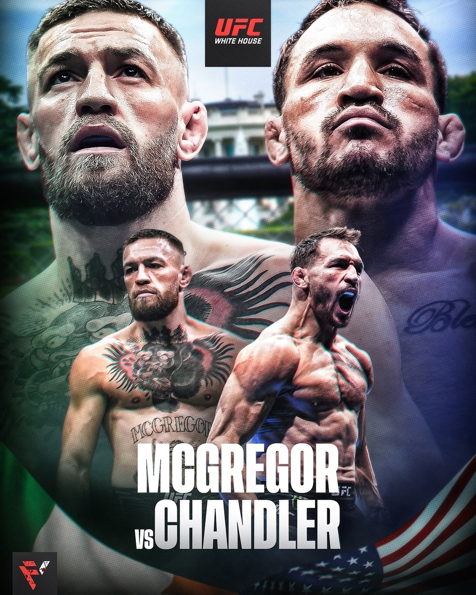 Конор Макгрегор подтвердил, что возглавит турнир в Белом Доме и назвал соперника:«Да, это буду я. Я и Майкл Чендлер. Мы с ним участвовали в шоу The Ultimate Fighter, отлично там взаимодействовали, и он хороший крутой парень. Мак с восторгом ждёт возвращения в октагон!» – заявил ирландский боец в интервью FOX News
