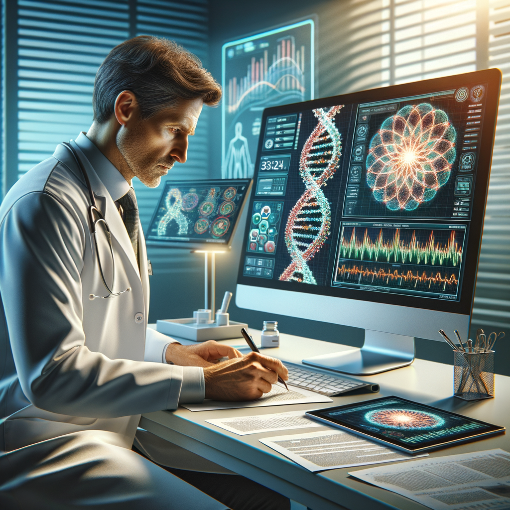 Врач-генетик анализирует персональные данные