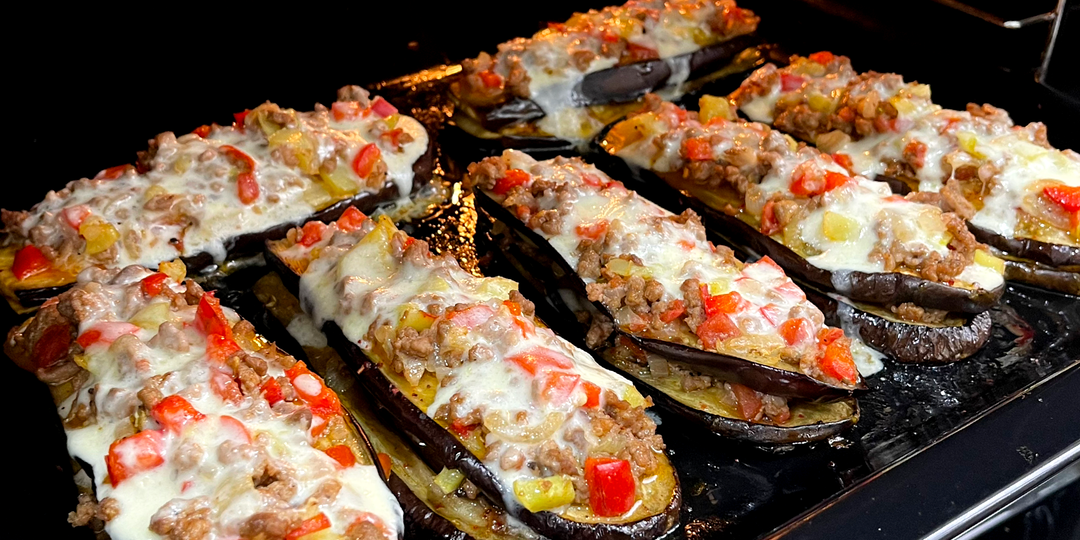 🍆 Баклажаны с фаршем, овощами и сыром в духовке