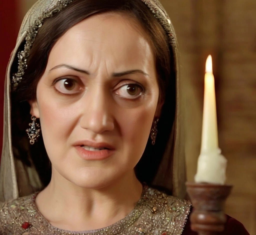 Бейхан чудом смогла увернуться от ножа и снова занесла подсвечник. 