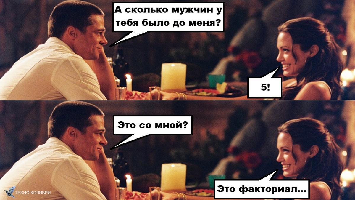 Иллюстрация к статье "Факториал: зачем он нужен и почему 0!=1 (простыми словами)", канал "Техно Колибри", Дзен.