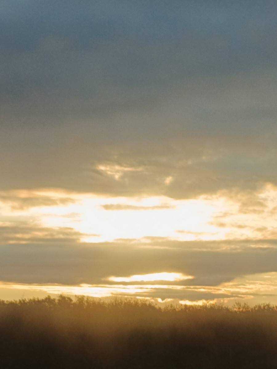 Фотографии передают спокойное и умиротворенное настроение золотого часа, когда солнце медленно опускается за горизонт. Низкие тучи украшают небо, рассеивая свет и создавая мягкое, теплое сияние. На втором фото добавляется элемент жизни — дом с зеленой крышей, который гармонично вписывается в природный пейзаж. Этот контраст между природой и человеческим жильём вызывает чувство уюта и близости к природе. Оба снимка прекрасно иллюстрируют красоту и спокойствие вечернего времени, когда день постепенно сменяется ночью, наполняя мир светом и тенью. Такие кадры напоминают о важности остановиться и насладиться мгновением.
