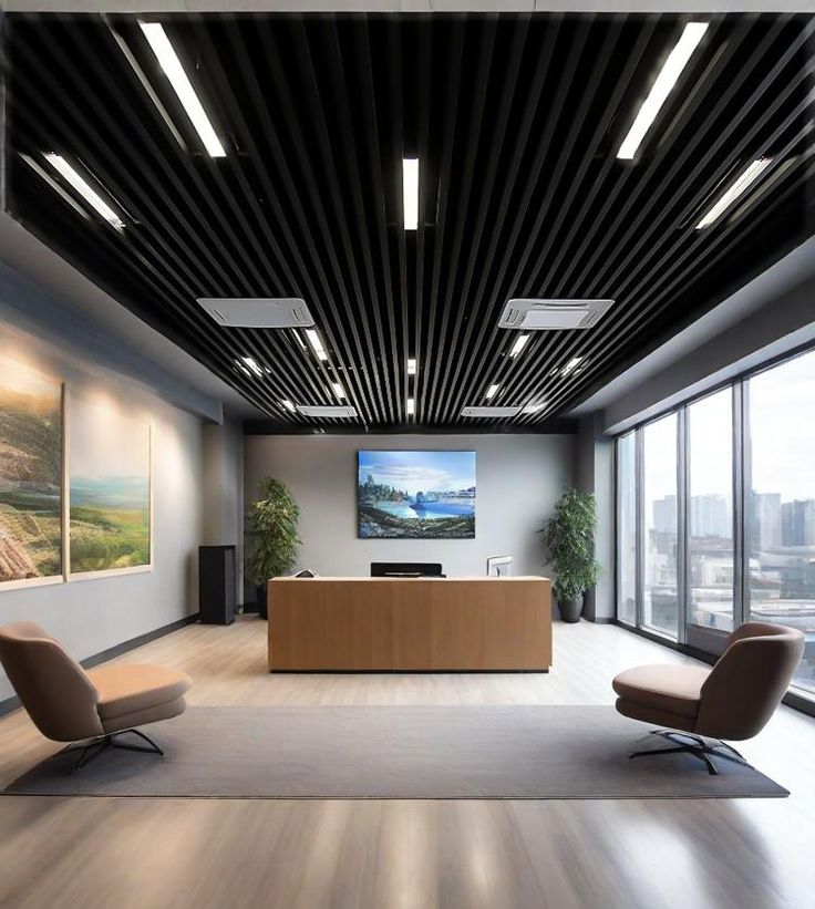 Кубообразный потолок в коммерческих помещениях. Студия интерьеров Ольги Филипповой