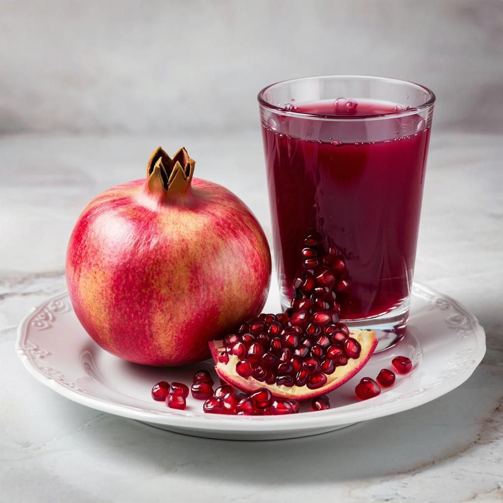 гранатовый сок приготовленный в домашних условиях без добавления сахара и без пастеризации  самый вкусный, картинка сгенерированна нейросетью ГигаЧат  по описанию автора статьи