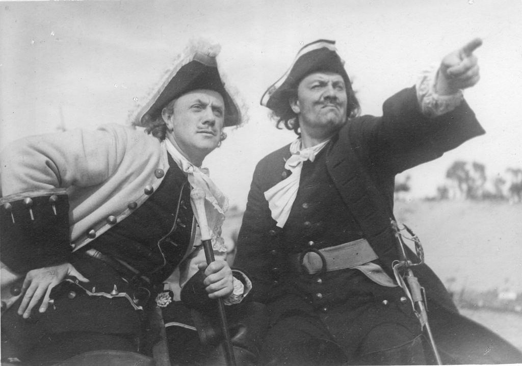 М.И. Жаров в роли Меншикова в фильме «Пётр Первый»