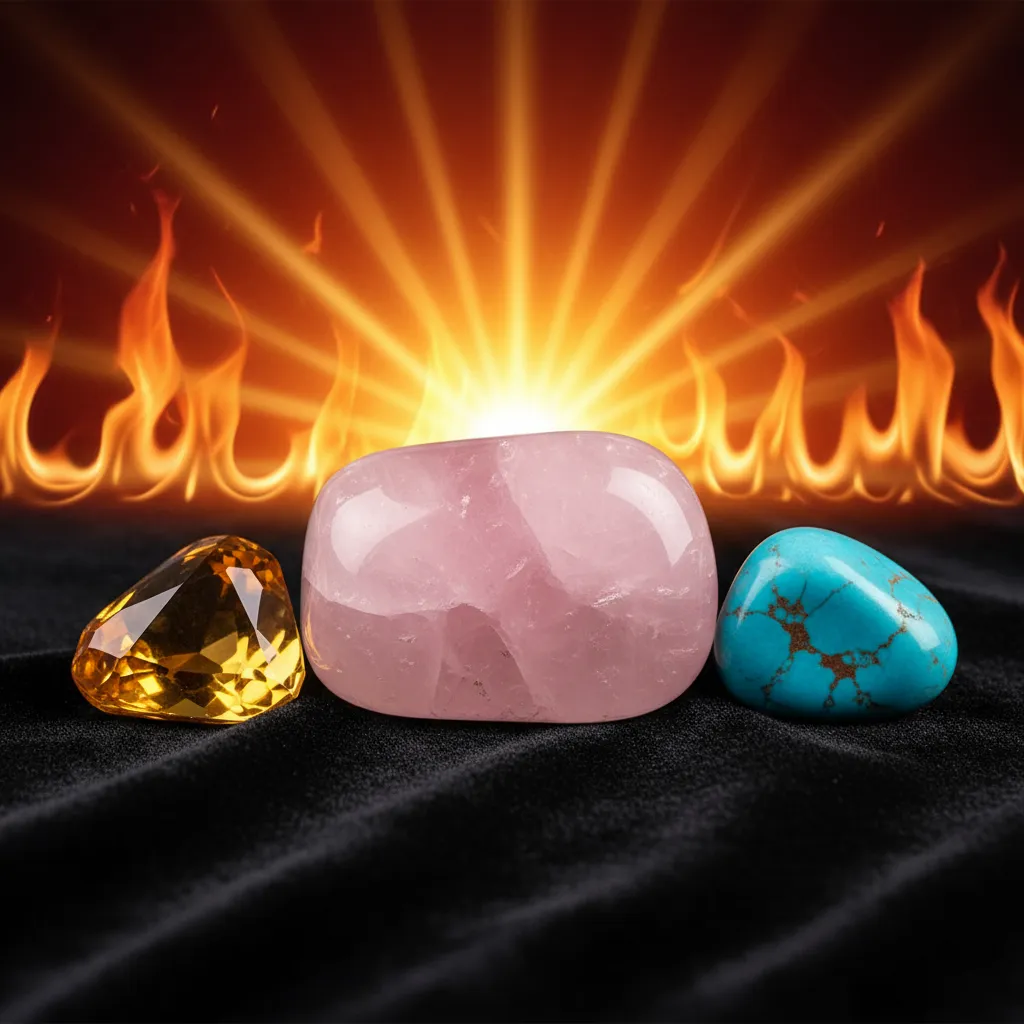 Розовый кварц, цитрин, бирюза