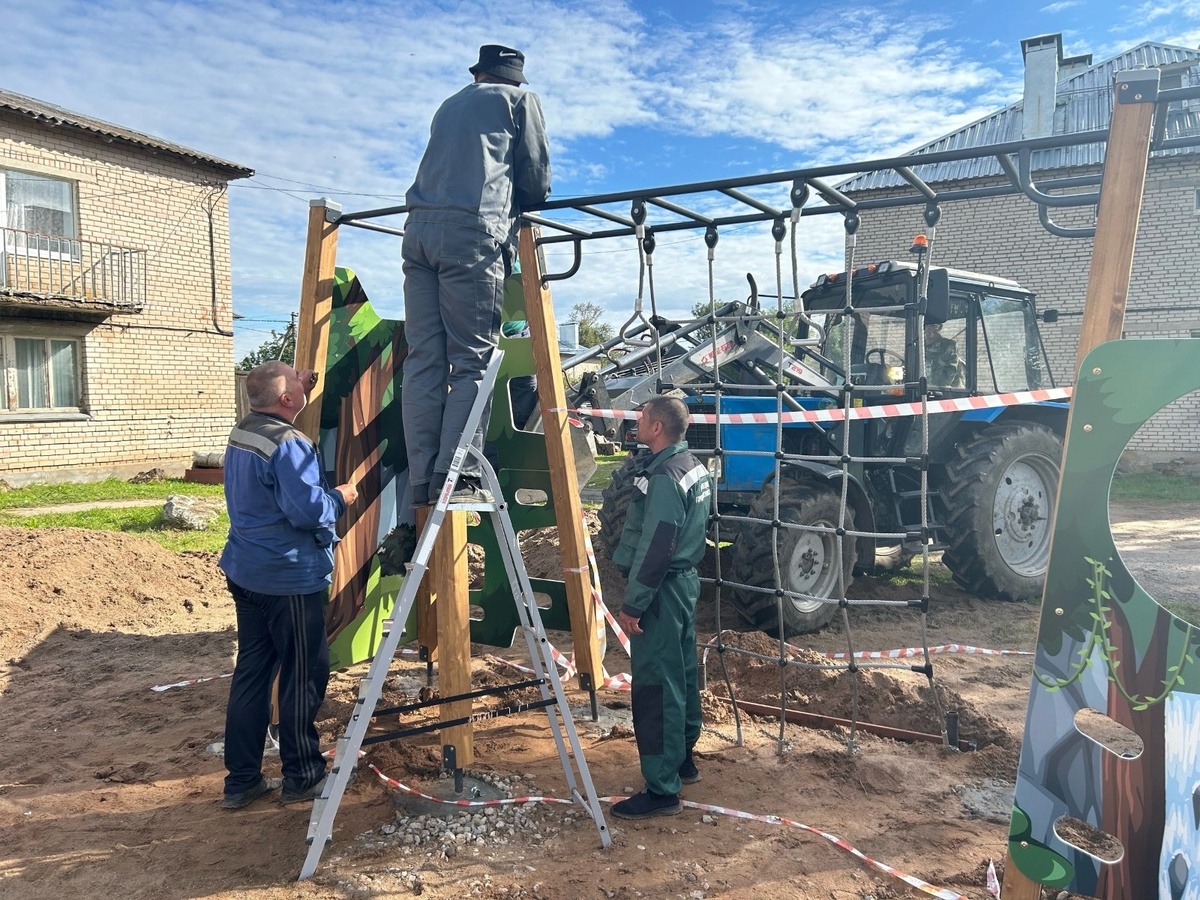 Установка детского игрового оборудования Егоза