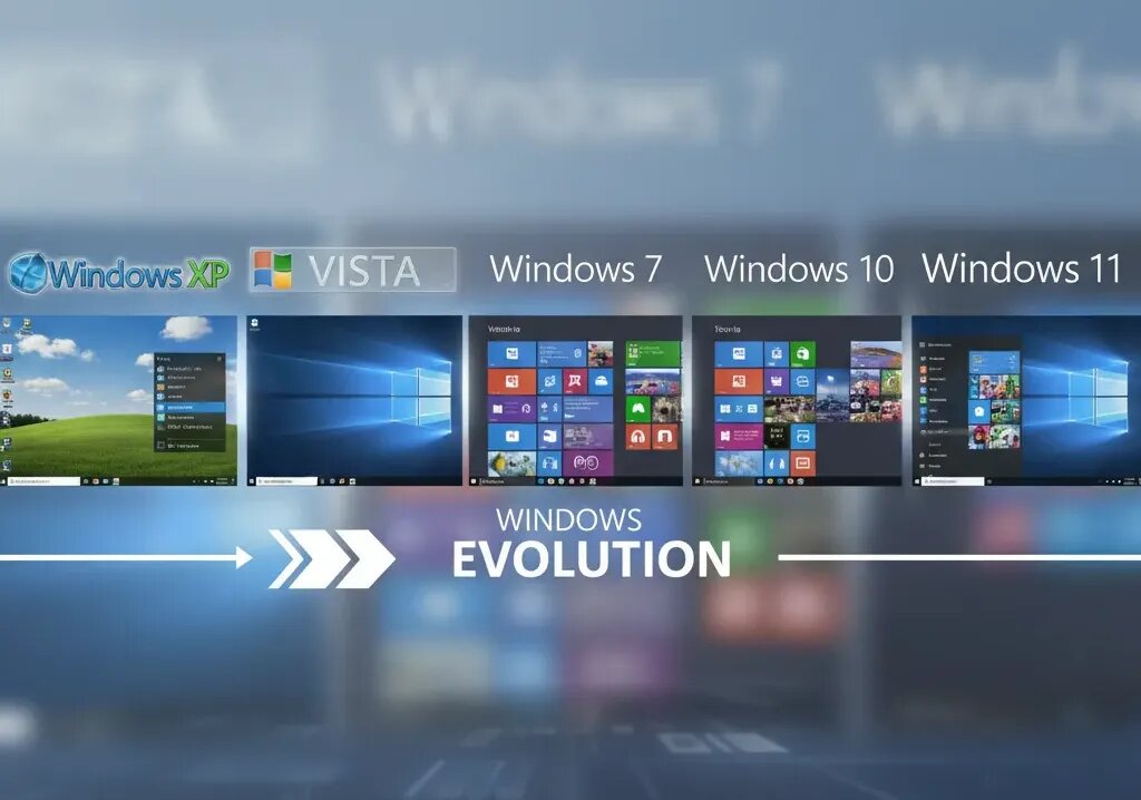 эволюция винды, восьмёрку забыл, а зря, её многие не дооценивали, но время не умолимо