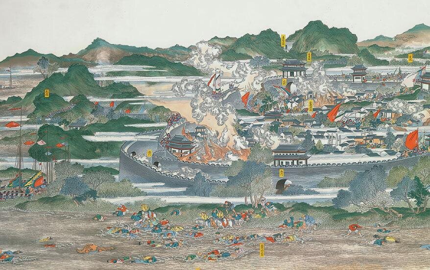 Осада города Анцин. Живопись гохуа