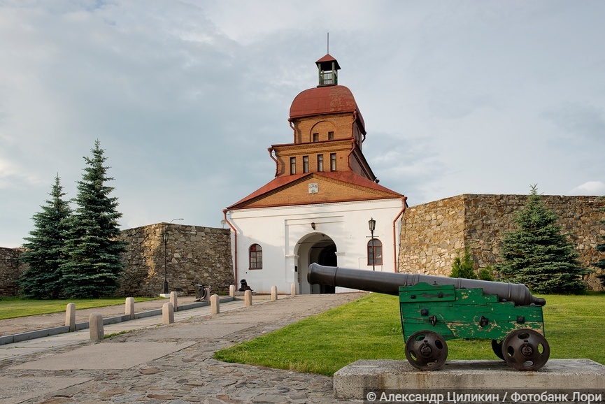 Кузнецкая крепость. Копии 12 фунтовых крепостных орудий 18-19 веков, изготовленных литейным цехом ЗСМК в 1999 году (2016 год)