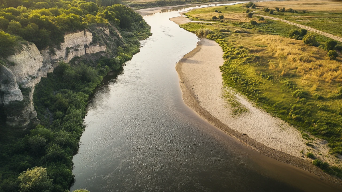 Высокий и низкий берег реки 