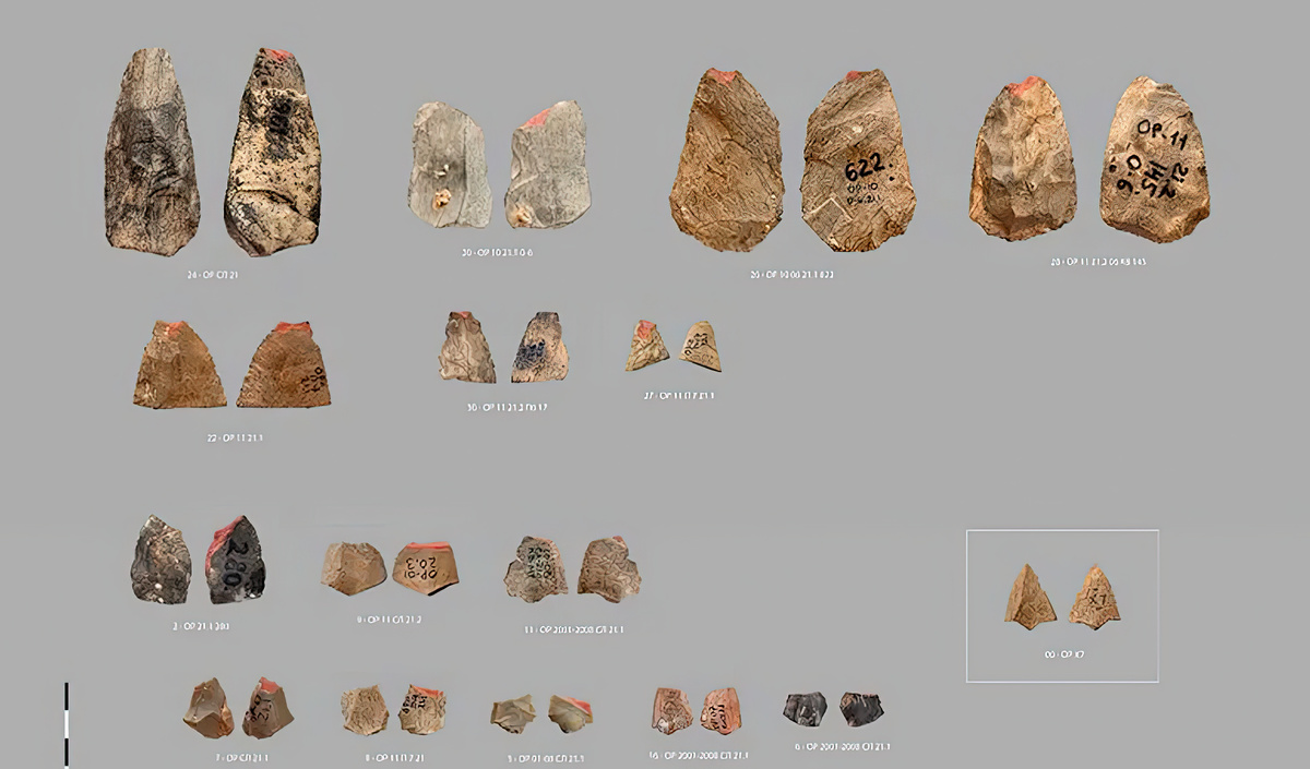 © Plisson et al., PLOS ONE 2025 (CC BY 4.0) | Коллекция наконечников стрел, найденных в гроте Оби-Рахмат.