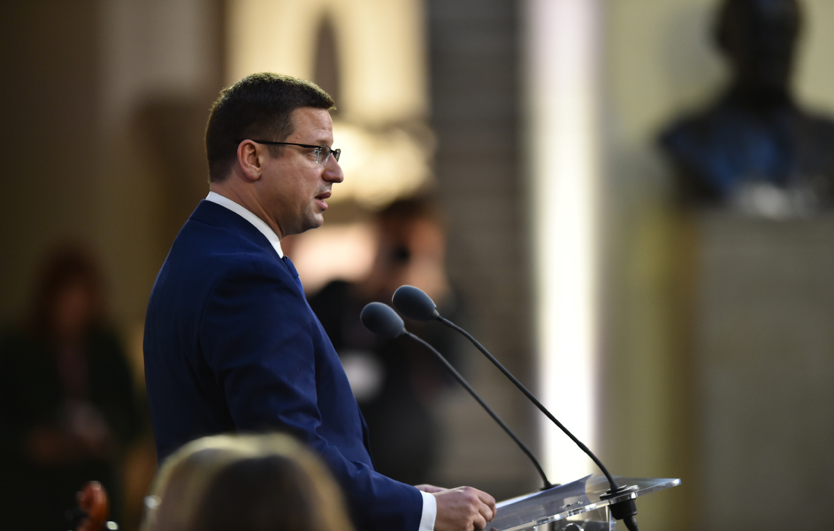   Глава канцелярии премьер-министра Венгрии Гергей Гуйяш  Balint Szentgallay/NurPhoto via Reuters Connect