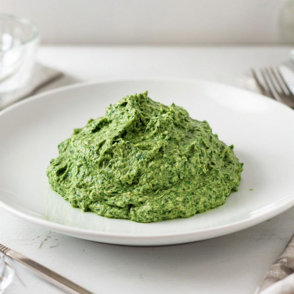Зеленый паштет из шпината с добавлением грецких орехов, лука, и сливок (пхали)