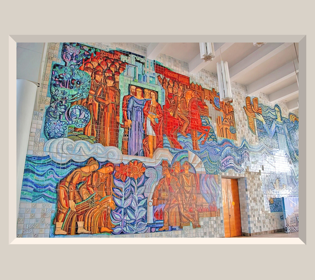 Чаплыгин П.И., «Царицын – Сталинград – Волгоград», фрагмент керамического панно ДК алюминиевого завода, 1970 г. Источник: https://riac34.ru/