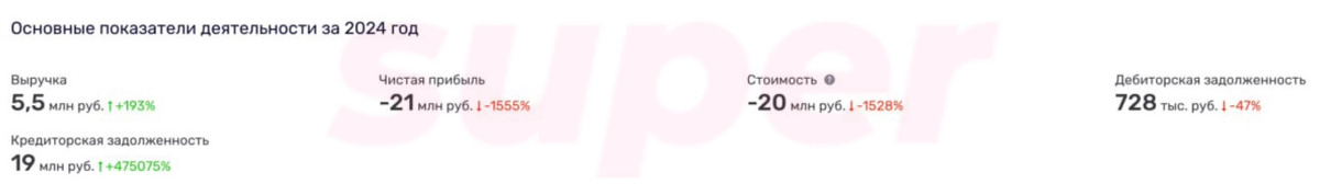    Финансовые показатели ООО «Гольдфельд Интертейнмент» за 2024 год. Фото: Rusprofile