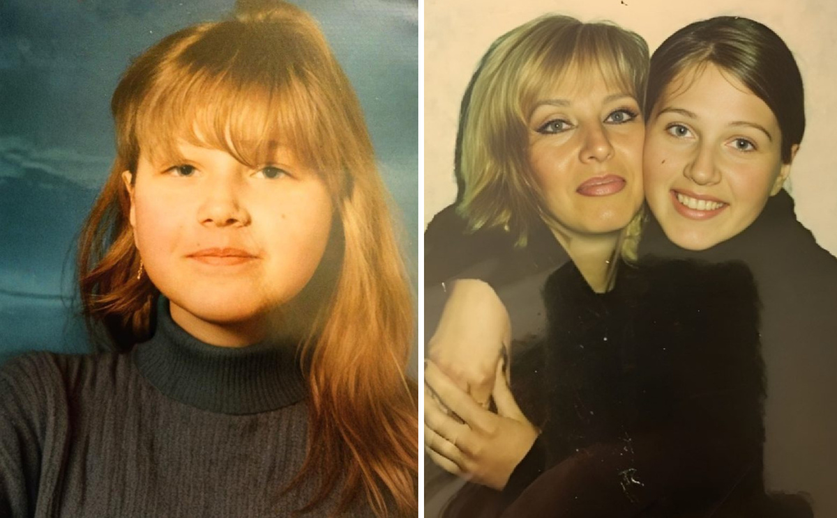 Карина в детстве, с мамой