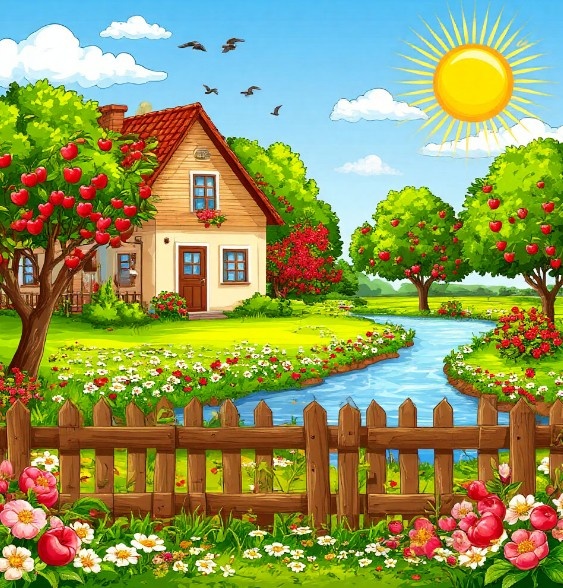 Создано нейросетью. Дача и квартира создают прекрасное настроение примерно такое же, что ощущается на картинке