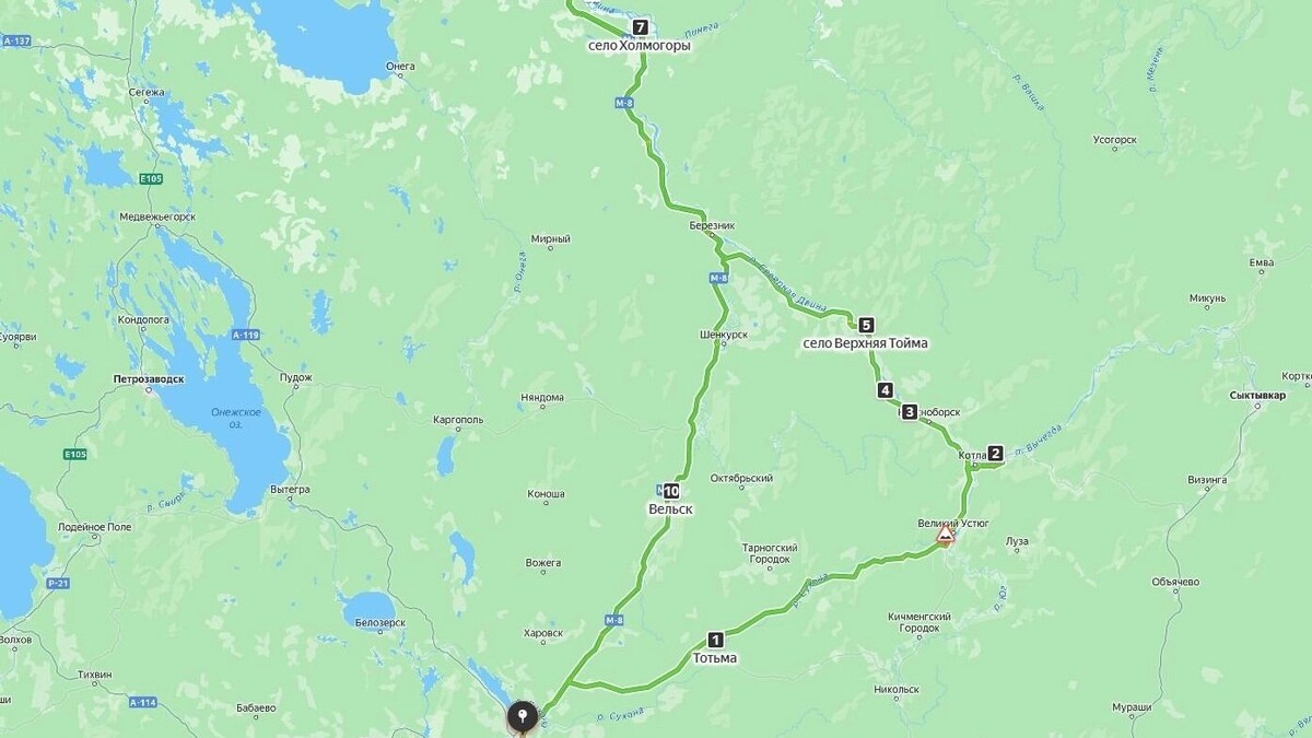 Маршрут. Фото: Prt.-Scrn. Яндекс-карты