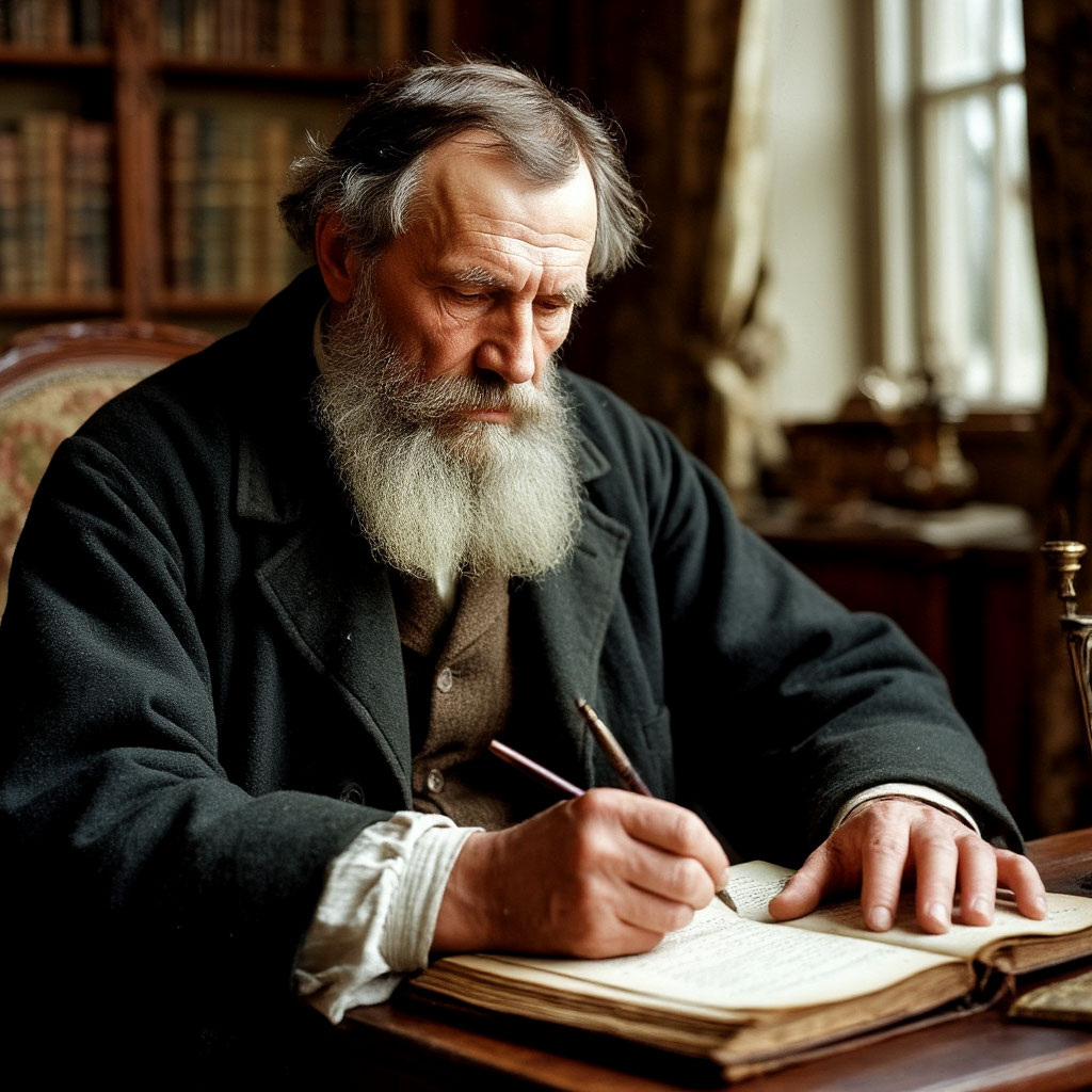 Л. Н. Толстой сгенерированно ИИ.