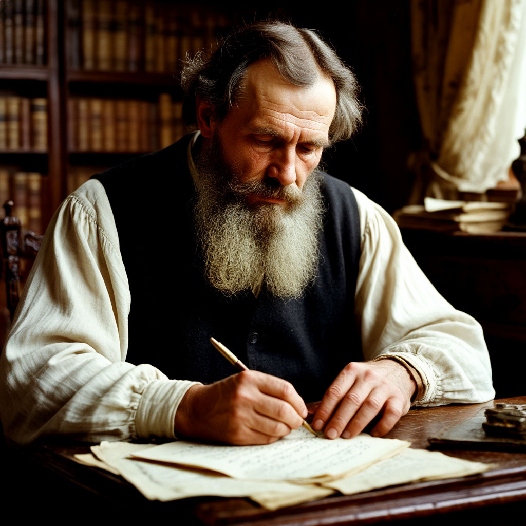 Л. Н. Толстой сгенерированно ИИ.