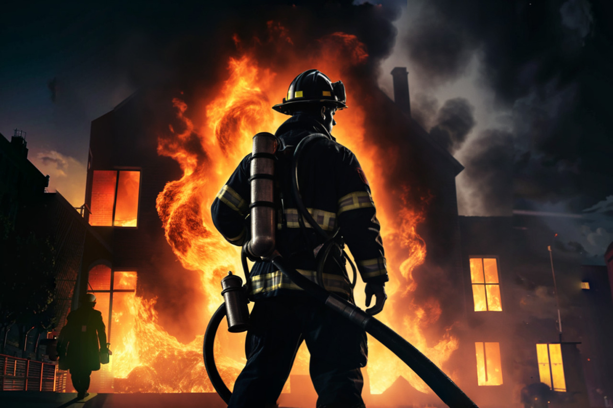 Пожар вспыхнул в квартире девятиэтажного дома.  Фото: Изображение сгенерировано нейросетью Kandinsky 3.1