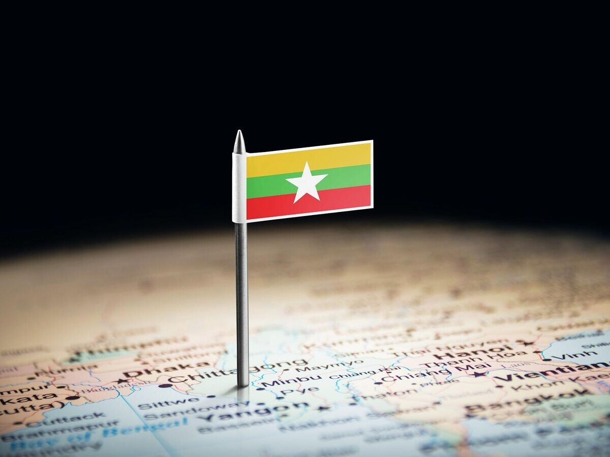    Флаг Мьянмы на карте © Фото : пресс-офис ВЭФ