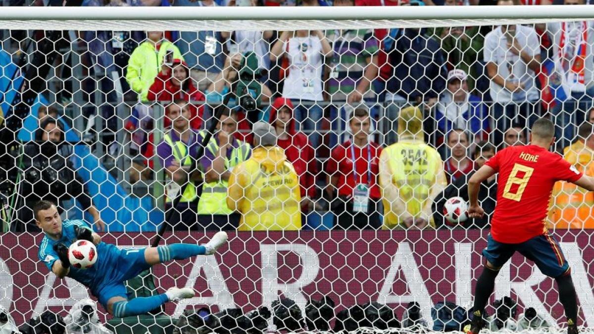     Сейв Игоря Акинфеева в матче с Испанией на ЧМ-2018