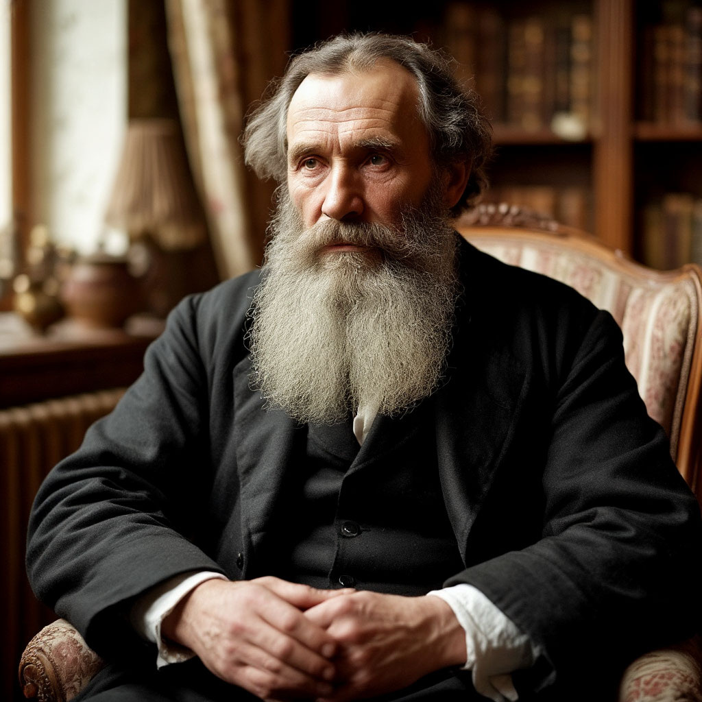 Лев Николаевич Толстой сгенерированно ИИ.