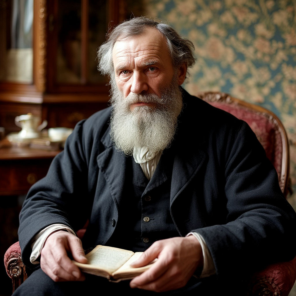 Лев Николаевич Толстой сгенерированно ИИ.