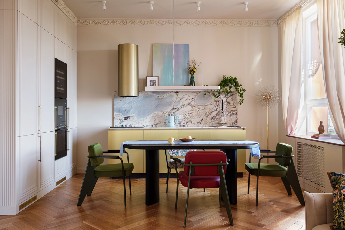 На фото: квартира 72 кв.м, ЖК «Тренд». Дизайнер: Евгения Самусева; фотограф: Евгений Гнесин