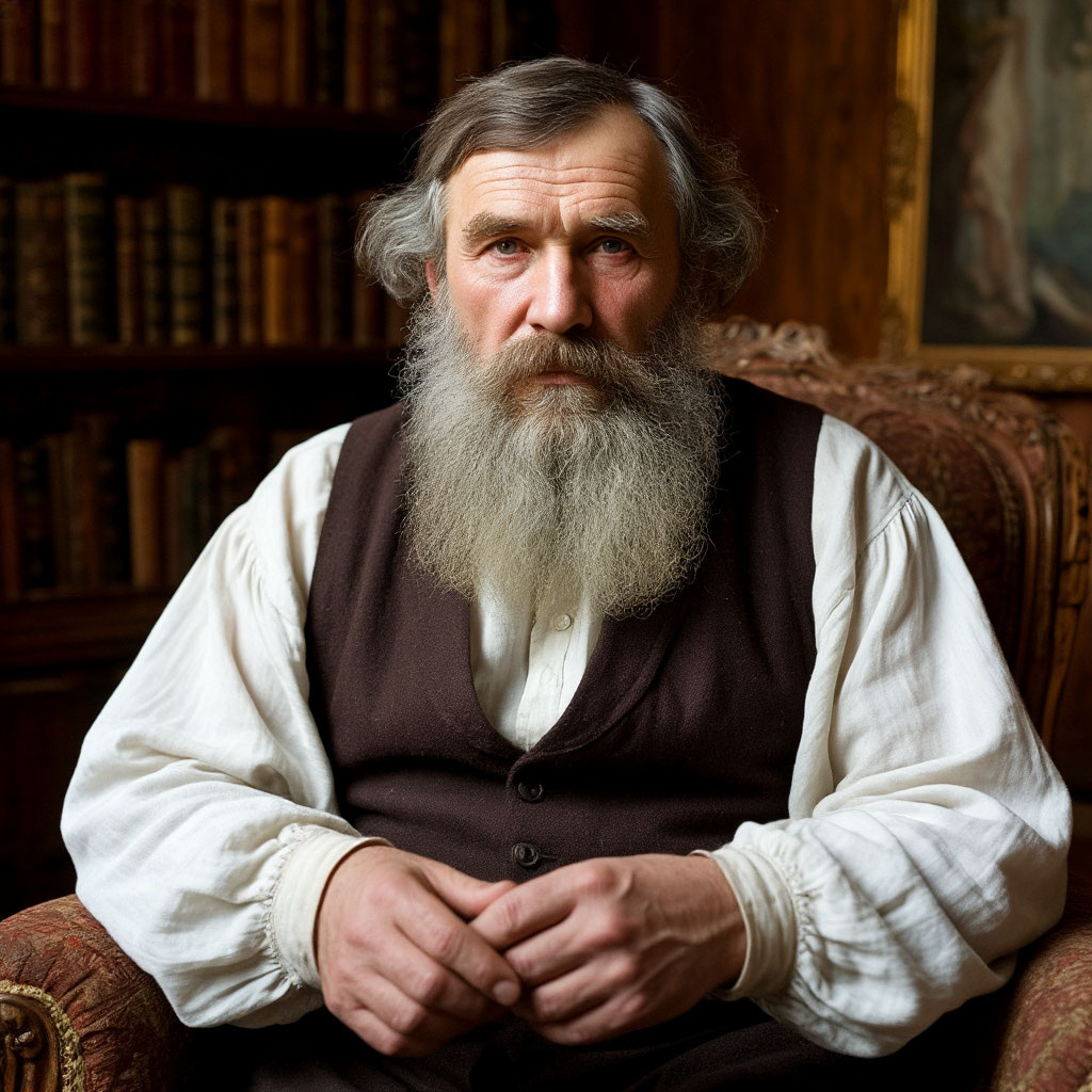 Лев Николаевич Толстой сгенерированно ИИ.