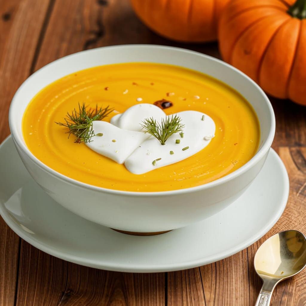 Подаем со сметаной и украшаем веточкой зелени