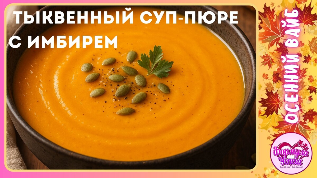 Тыквенный суп-пюре с имбирем. Рецепт.