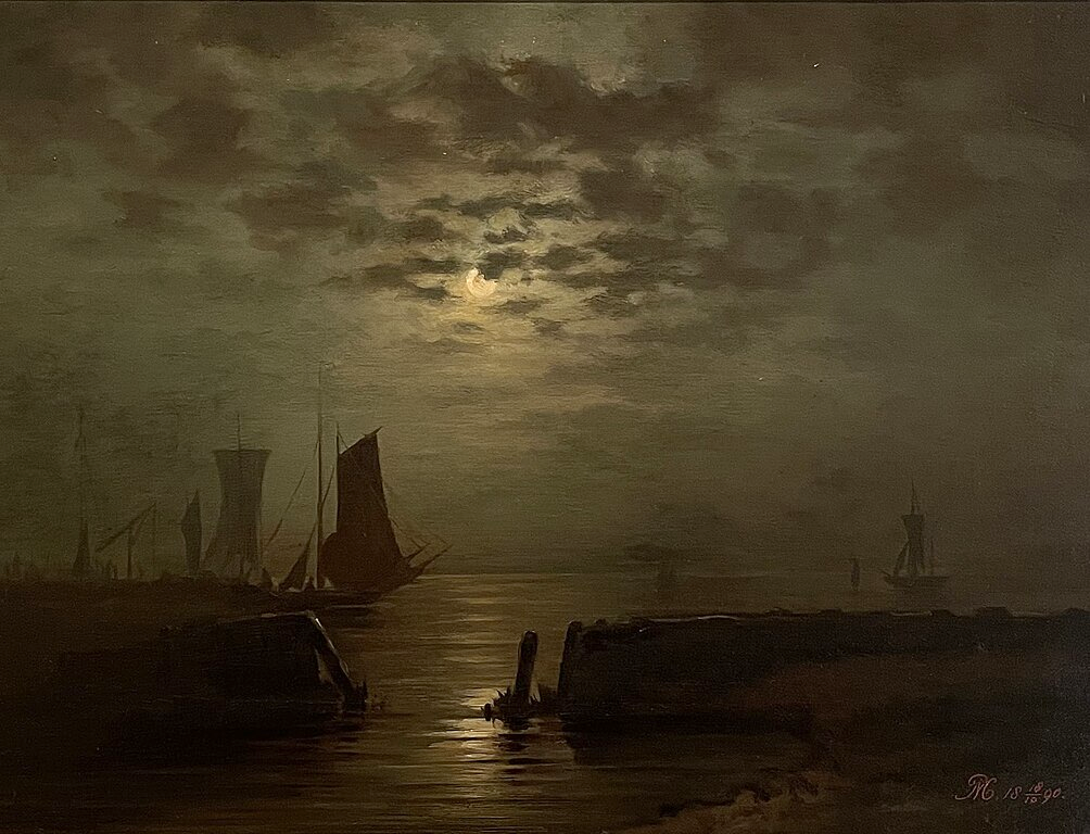 Корабли в лунном свете, 1890. Частная коллекция
